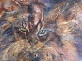 watercolour painting of a cat by artist terri Austin-Beech Graphic