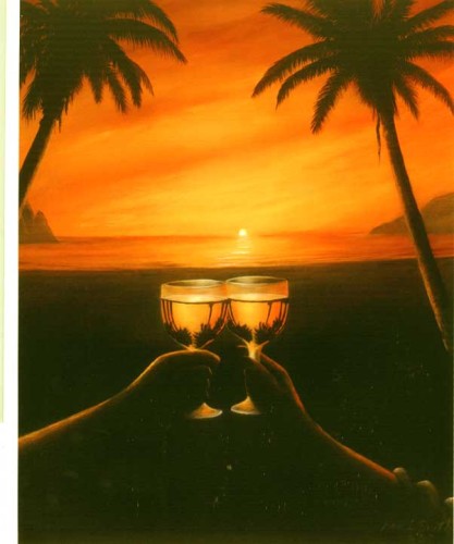 Sunset Toast
Original: 16" x 20", Oils on Board, Sold
S/N Reproductions available atMoments-of-Life.com 